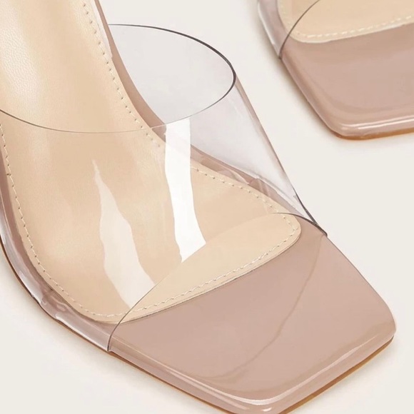 👠Clear Open Toe High Heeled Mules - Picture 2 of 5